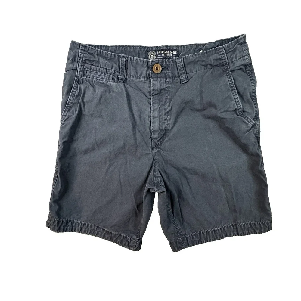 American Eagle Prep Men's 31 (33x8) Navy Chino Shorts Classic Casual SEE DESC